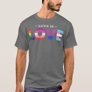 Love Is Love Pride Monat LGBT Flagge Lesbisch Bise T-Shirt