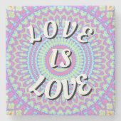 Love Is Love Pride Stone Coaster Steinuntersetzer (Vorderseite)