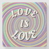 Love Is Love Pride Stone Coaster Steinuntersetzer (Vorderseite)