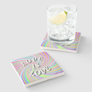Love Is Love Pride Stone Coaster Steinuntersetzer