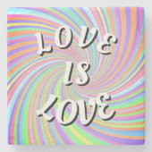 Love Is Love Pride Stone Coaster Steinuntersetzer (Vorderseite)