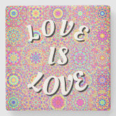 Love Is Love Pride Stone Coaster Steinuntersetzer (Vorderseite)