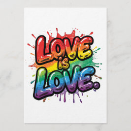 Love Is Love - Rainbow Pride Quote Art  Einladung