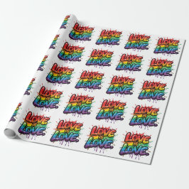 Love Is Love - Rainbow Pride Quote Art  Geschenkpapier