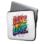 Love Is Love - Rainbow Pride Quote Art  Laptopschutzhülle (Vorderseite Links)