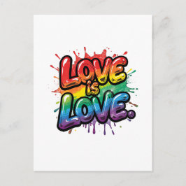 Love Is Love - Rainbow Pride Quote Art Postkarte