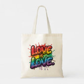 Love Is Love - Rainbow Pride Quote Art  Tragetasche (Rückseite)