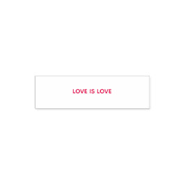LOVE IS LOVE Stempel mit roter Tinte