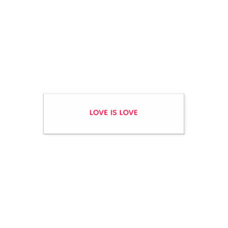 LOVE IS LOVE Stempel mit roter Tinte