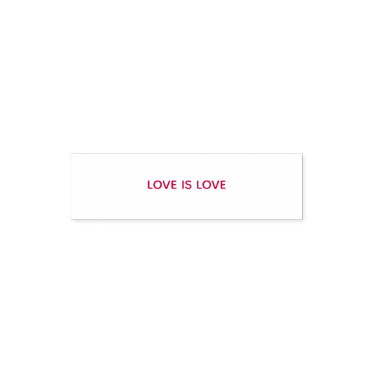 LOVE IS LOVE Stempel mit roter Tinte (Design)