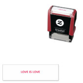 LOVE IS LOVE Stempel mit roter Tinte (Beispiel)