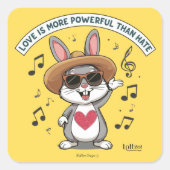 LOVE IS MORE POWERFUL THAN HATE BUNNY STICKERS (Vorderseite)