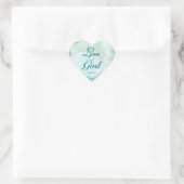 Love is of God Pale Teal Rose Herz-Aufkleber (Tasche)