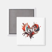 Love Is On Valentines Day  Magnet (Vorderseite/Rückseite)