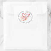 Love Is Patient Clean Aesthetic  Quadratischer Aufkleber (Tasche)