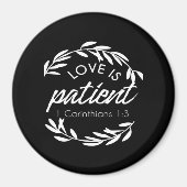 Love Is Patient Corinthians Scripture Minimal Desi Magnet (Vorne)