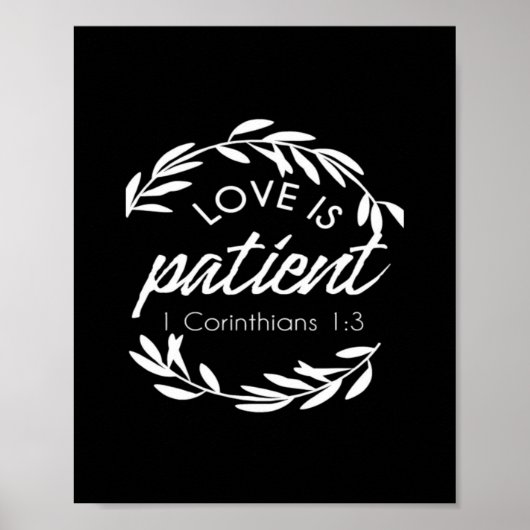 Love Is Patient Corinthians Scripture Minimal Desi Poster (Vorne)