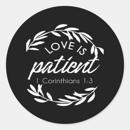 Love Is Patient Corinthians Scripture Minimal Desi Runder Aufkleber (Vorderseite)