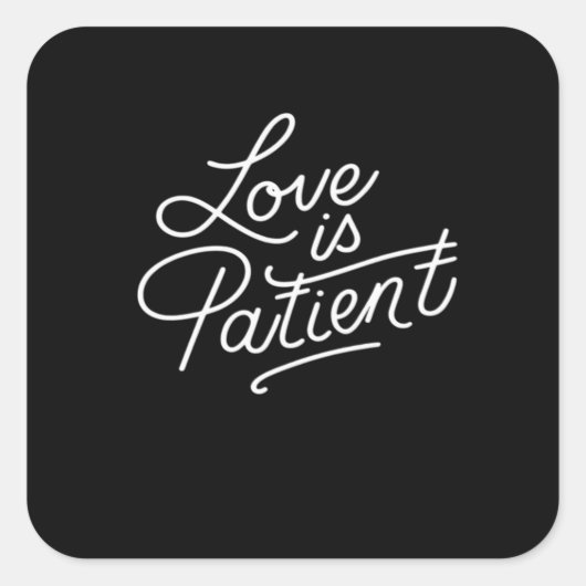 Love Is Patient Corinthians Scripture Typography C Quadratischer Aufkleber (Vorderseite)