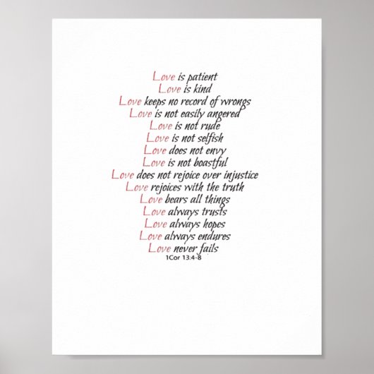 Love Is Patient Elegant Style  Poster (Vorne)