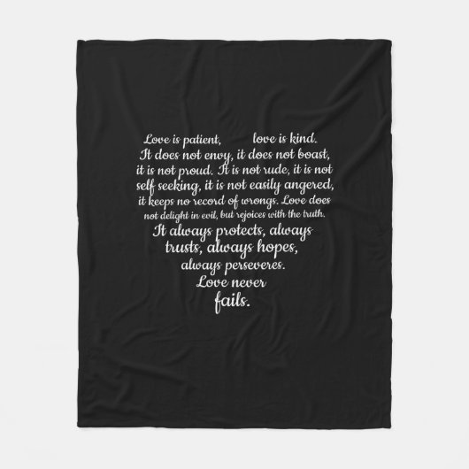 Love Is Patient Love Is Kind Corinthians Scripture Fleecedecke (Vorderseite)