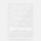 Love is Patient, Love is Kind Custom Wedding Acrylschild (Vorderseite)