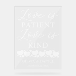 Love is Patient, Love is Kind Custom Wedding Acrylschild