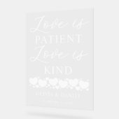Love is Patient, Love is Kind Custom Wedding Acrylschild (Winkel)