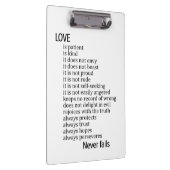Love is patient, love is kind klemmbrett (Rechts)