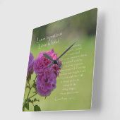 Love is Patient Roses Quadratische Wanduhr (Winkel)