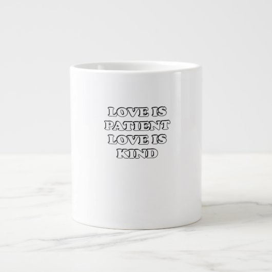 Love Is Patient Subtle Design  Jumbo-Tasse (Vorderseite)