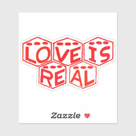 Love is Real Dice Logo Sticker (Blatt)