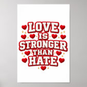 Love Is Stronger Than Hate Valentine Poster – Red  (Vorne)