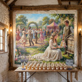 Love is Sweet Bee Wedding Keepsake Sign Wandteppich