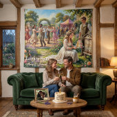 Love is Sweet Bee Wedding Keepsake Sign Wandteppich