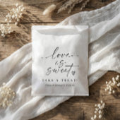 Love is Sweet Black and White Script Wedding Geschenktütchen