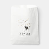 Love is Sweet Black Bow Gold Script Thank You Geschenktütchen (Vorderseite)