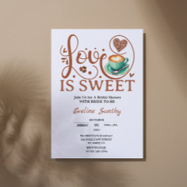 Love Is Sweet Cappuccino Heart Bridal Shower Einladung