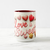Love Is Sweet Chocolate Valentine Heart Tasse (Zentrum)