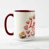 Love Is Sweet Chocolate Valentine Heart Tasse (Links)