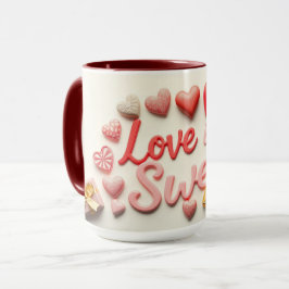 Love Is Sweet Chocolate Valentine Heart Tasse