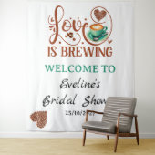 Love Is Sweet Coffee Heart Script Welcome Sign Wandteppich (Beispiel)