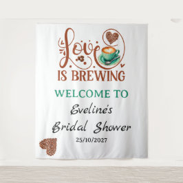 Love Is Sweet Coffee Heart Script Welcome Sign Wandteppich
