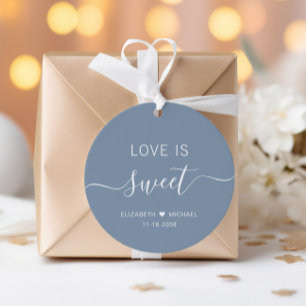 Love Is Sweet Dusty Blue Hochzeit Geschenkanhänger