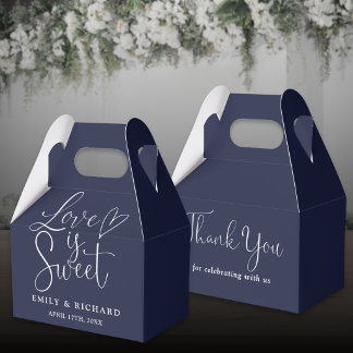 Love Is Sweet Elegante Navy Blau Hochzeit Geschenkschachtel