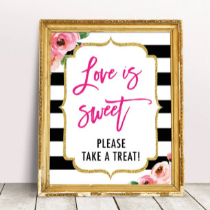 Love Is Sweet Florale Hochzeitsdusche Geschenke Sc Poster