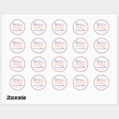 Love is Sweet Labels (Navy Blue / Orange) Runder Aufkleber (Blatt)