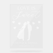 Love is Sweet Personalized Wedding Acrylschild (Vorderseite)
