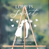 Love is Sweet Personalized Wedding Acrylschild (Neutral)