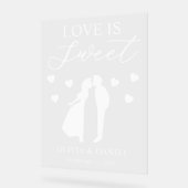 Love is Sweet Personalized Wedding Acrylschild (Winkel)